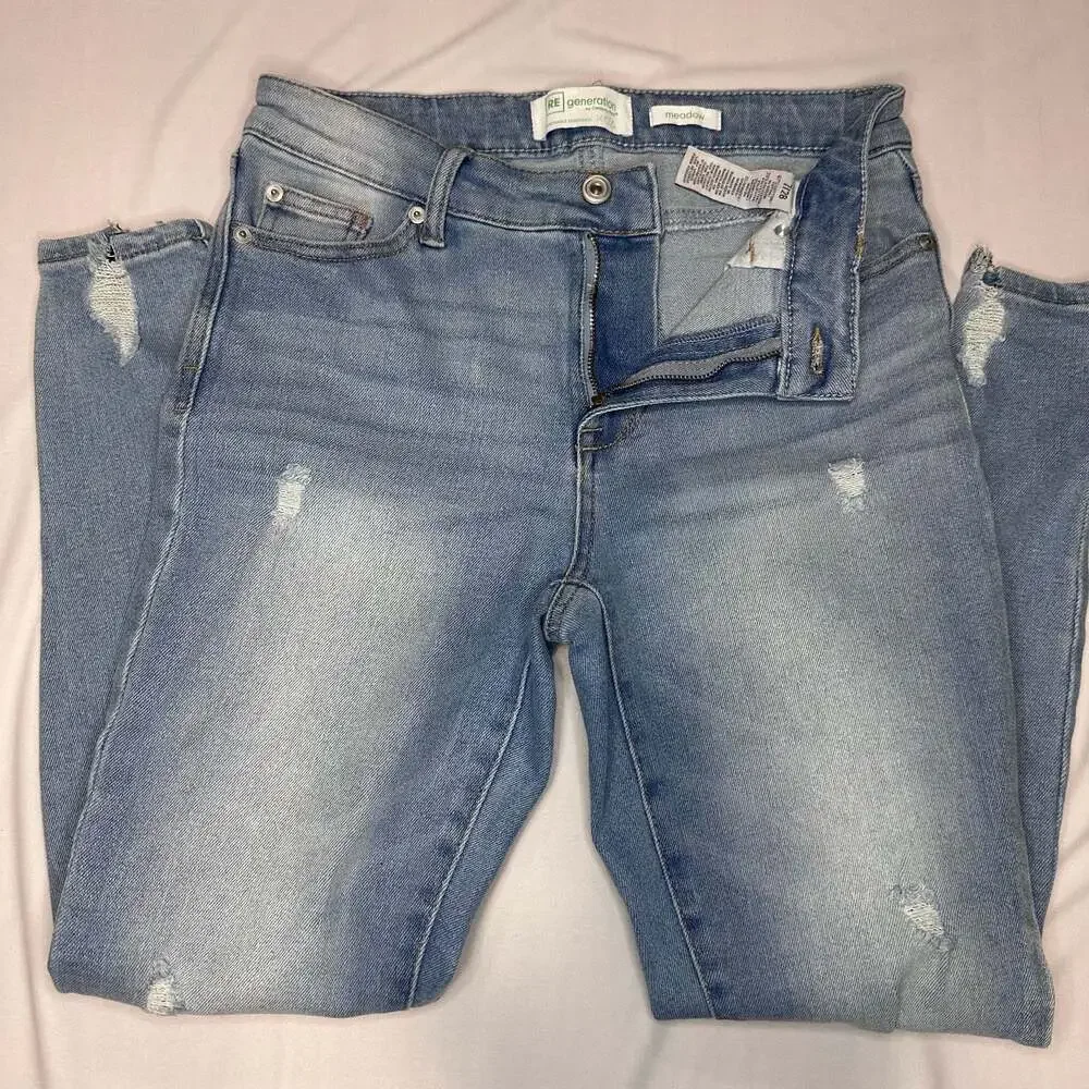RE-generation by Celebrity Pink Meadow High Rise Distressed Skinny Jeans